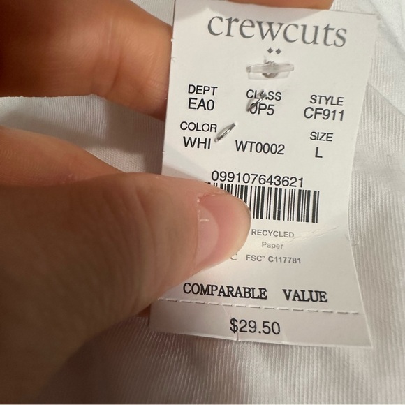 J crew Girls' flutter-sleeve tee white - Picture 2 of 2